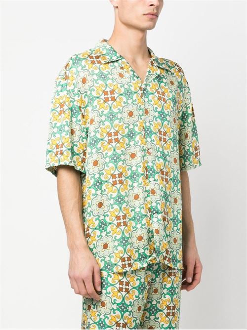Printed shirt in majolica DROLE DE MONSIEUR | BSH129VI004GREEN